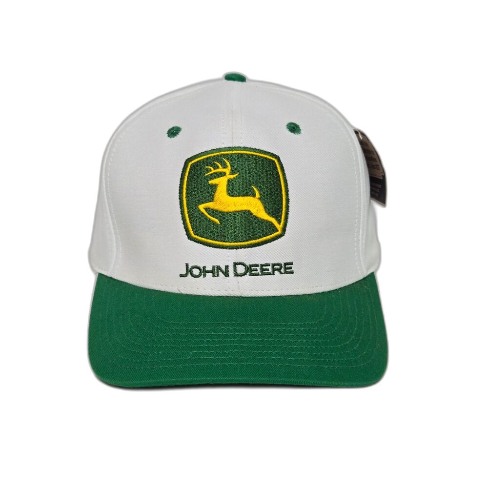 John Deere CYRK Vintage Hat | Adjustable Snapback | White Green Cap NWT